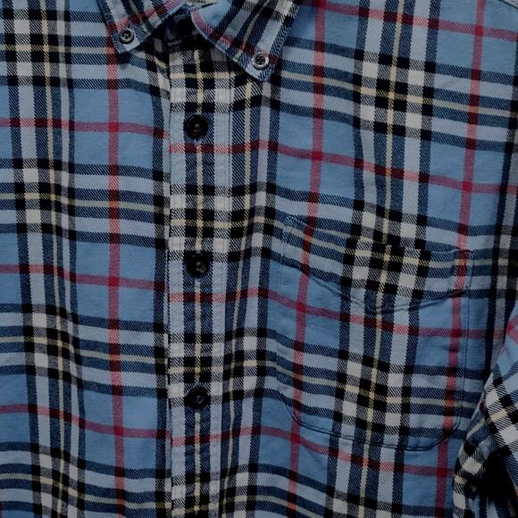 L.L.Bean Men's Flannel Blue/Multi Plaid Button-up/down Long-Sleeve Shirt Sz XXL - Picture 5 of 9